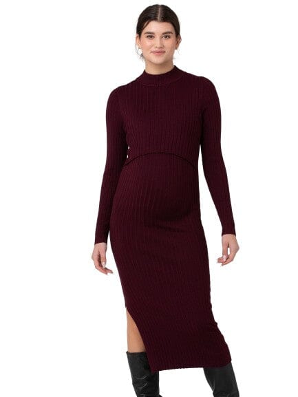 Nella (Nursing) Sweater Dress Dresses Ripe XS Maroon 